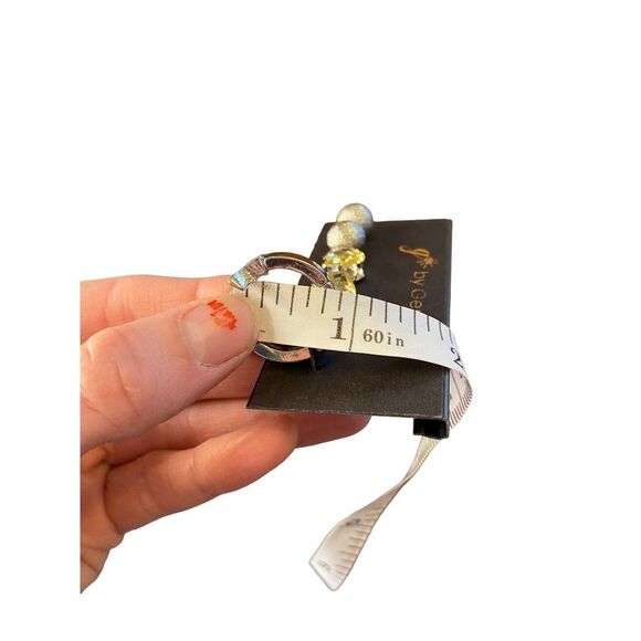 g by Gennaro Stud Heart Rhinestone Earrings Love Ring Set - Picture 4 of 6